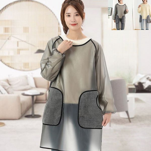 포켓형 방수 앞치마 주방 긴소매 앞치마 성인 작업