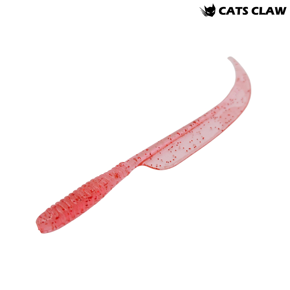 캣츠크로우 환도웜 전갱이 아징 볼락웜 005 클리어 레드 펄, 6.3cm - 상품 이미지