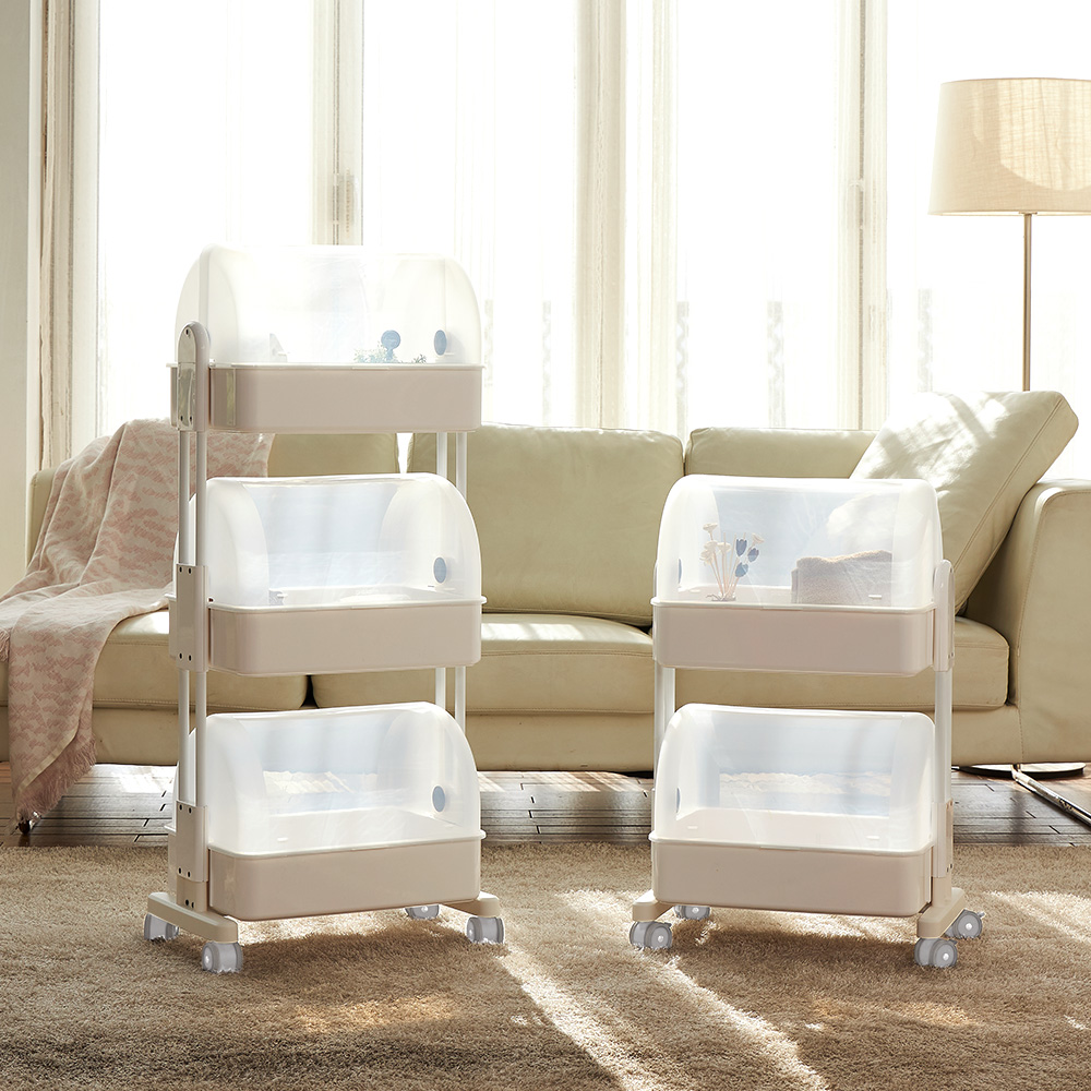 뉴코코맘 아기트롤리 기저귀정리함 이동식 트롤리 보관함 캡형 3단