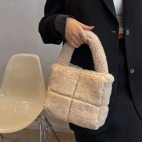 부드러운 뽀글이 토트 백 데일리 뽀글이 미니 백 스퀘어 - 상품 이미지
