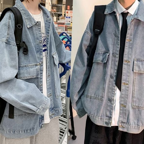 루즈핏 남성 데님 자켓 데일리 남성청 자켓 간절기 - 상품 이미지