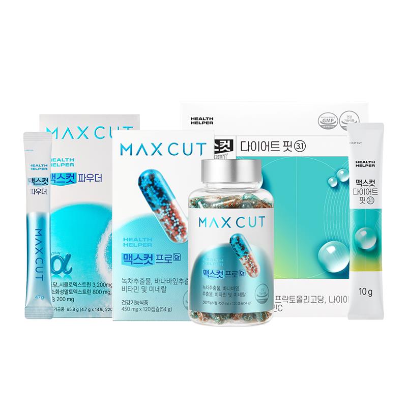 맥스컷 다이어트 루틴 1SET) 맥스컷 프로 크롬120C + 파우더 + 에메랄드워터 - 상품 이미지