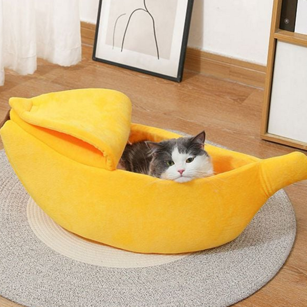 푹신한 고양이 집 귀여운 바나나 고양이 집 반려동물 강아지 - 상품 이미지