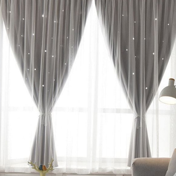 호텔식 암막 커튼 펀칭 별빛 커튼 방한 사계절