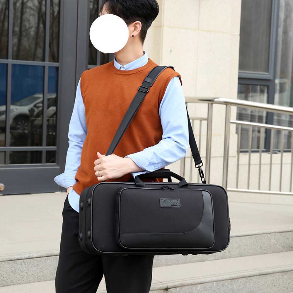 가벼운 색소폰 가방 보온 방수 기능 어깨 테너 관악기 블랙 중음 반달 A4 악보집 - 상세 이미지 4