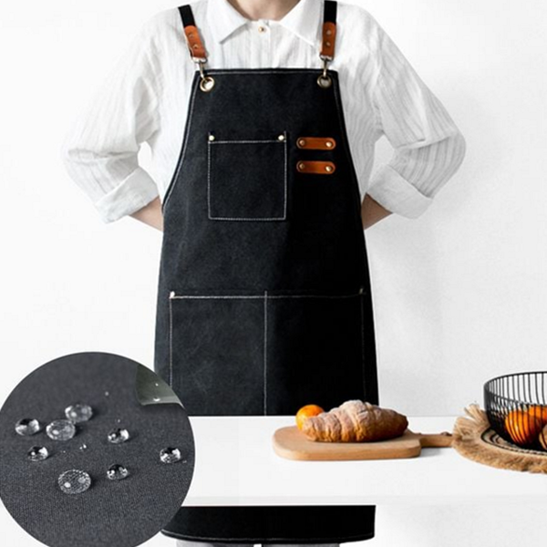 방수 캔버스 앞치마 작업용 바리스타 앞치마 요리사 주방