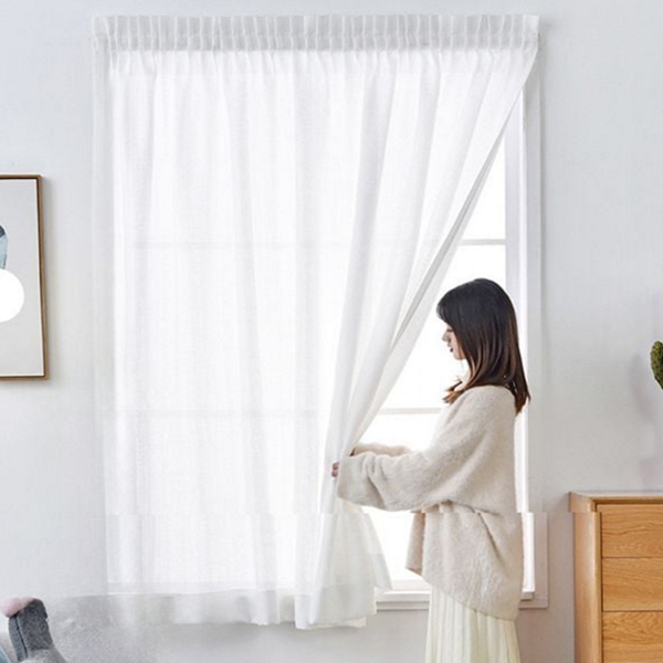 비침없는 나비 주름 커튼 암막 화이트 주름 커튼 사생활