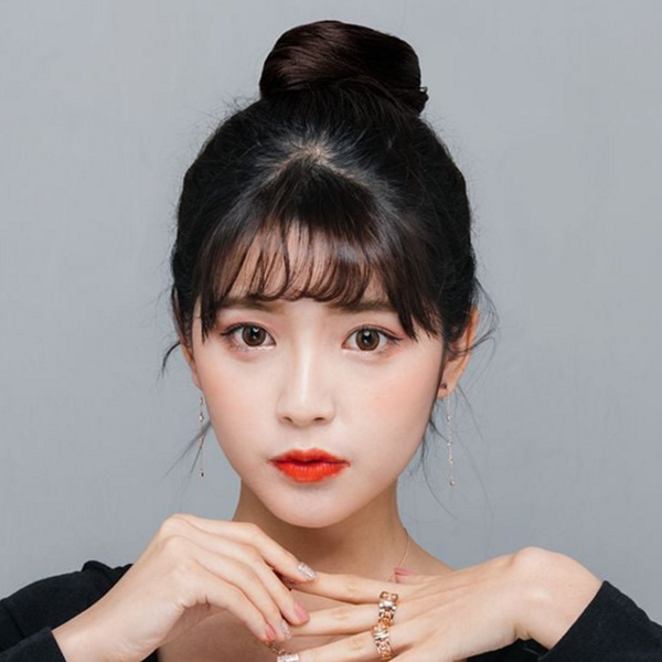 포니테일 똥머리 가발 업스타일 당고머리 가발 여성 부분 - 메인 이미지