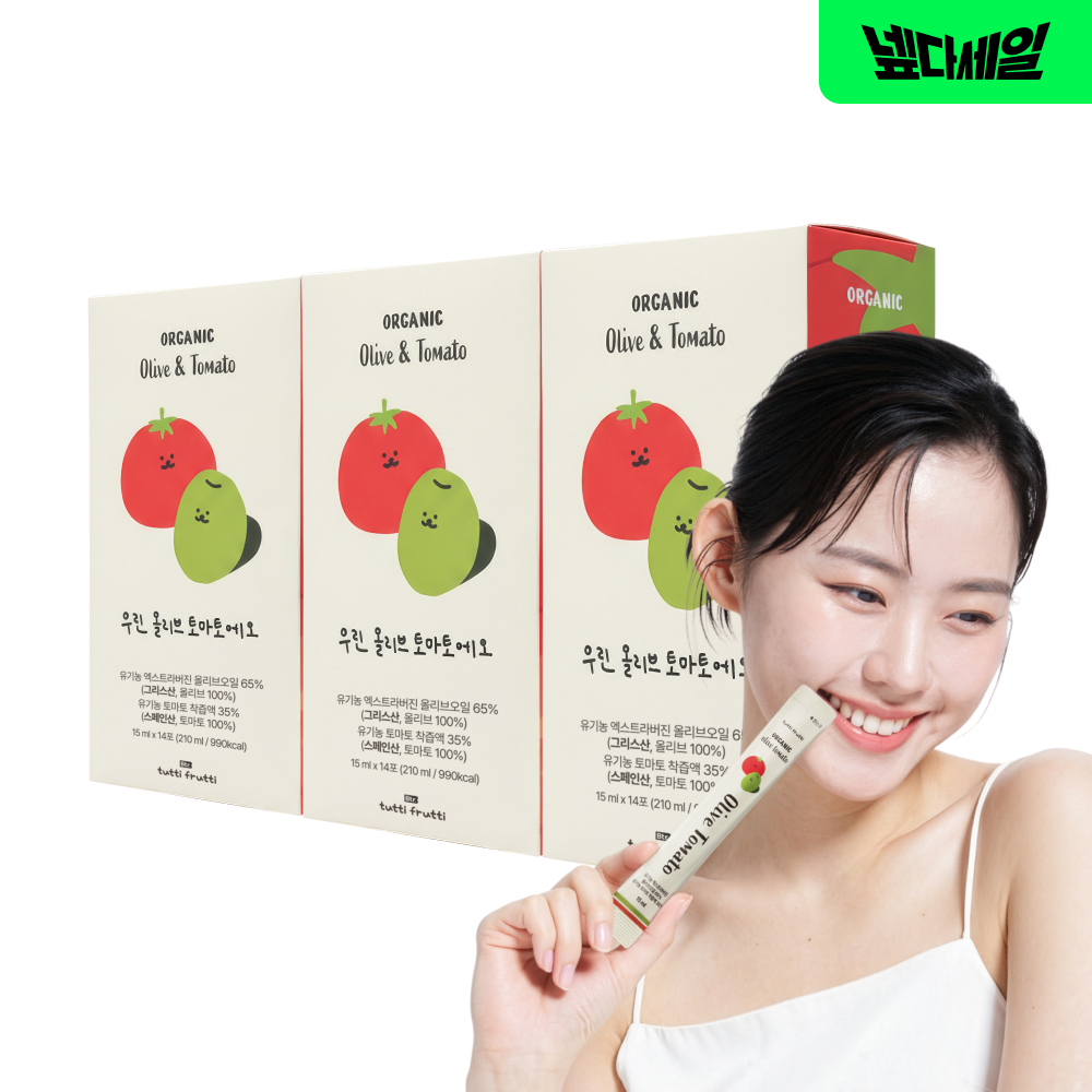 뚜띠프루티 올토샷 유기농 엑스트라버진 공복 올리브오일 스틱 토마토즙 올레샷 210ml, 3개 - 상품 이미지