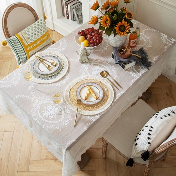 플라워 레이스 식탁보 북유럽 레이스 테이블보 패브릭 정사각