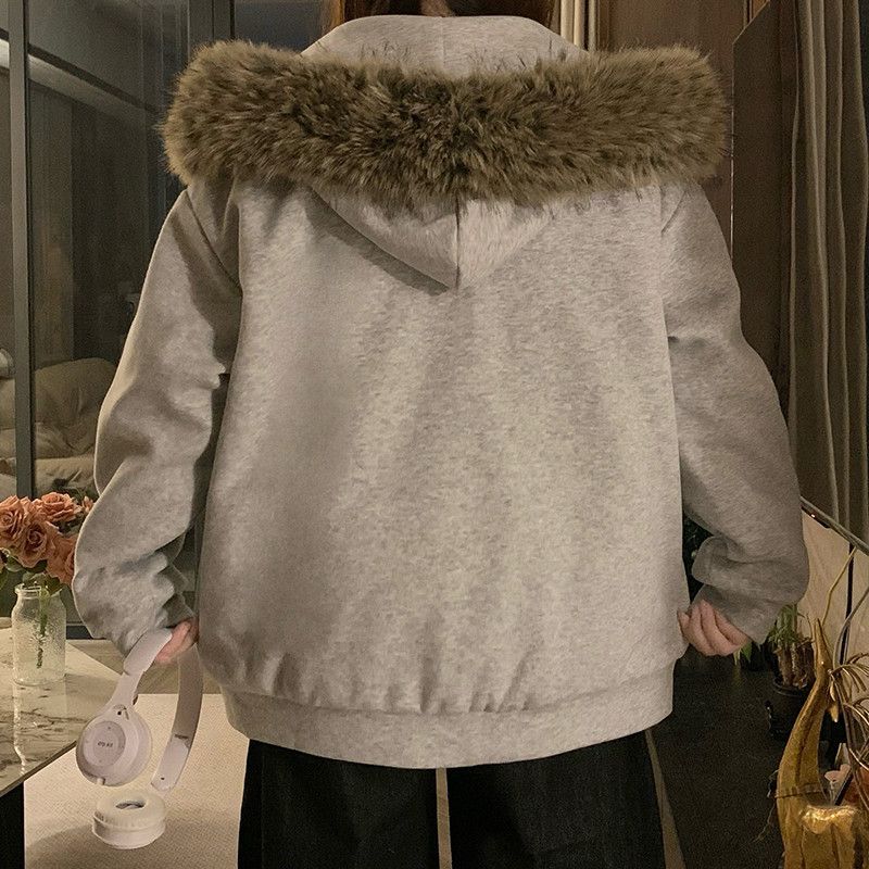 여성 루즈핏 후드 패딩점퍼 풍성한 퍼카라 따뜻한 보온성 겨울 아우터 데일리 힙한 캐주얼 스트릿 집업 숏코트 - 상세 이미지 3
