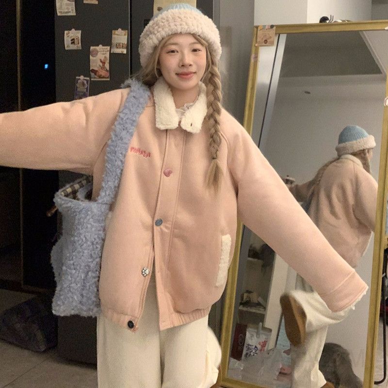여성 루즈핏 덤블카라 숏 패딩 점퍼 자켓 도톰한 따뜻한 겨울 아우터 보온성 좋은 오버핏 캐주얼 코디템 - 상세 이미지 4