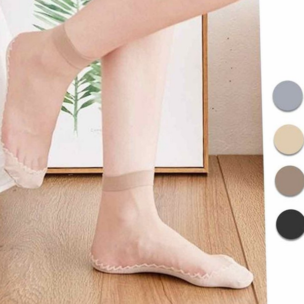 레이스 여성 덧신 양말 미끄럼 시스루 덧신 뒤꿈치 - 상품 이미지