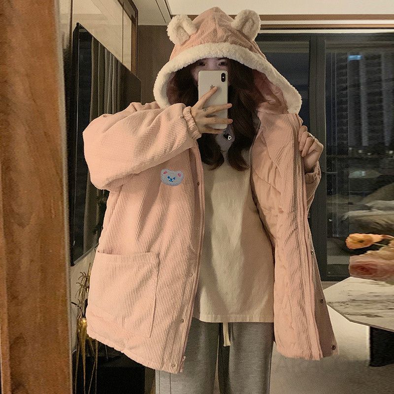 여성 겨울 후드 코튼 패딩 재킷 두꺼운 퀼팅 스타일 캐주얼한 착용감 따뜻한 아우터 패딩코트 - 상세 이미지 4