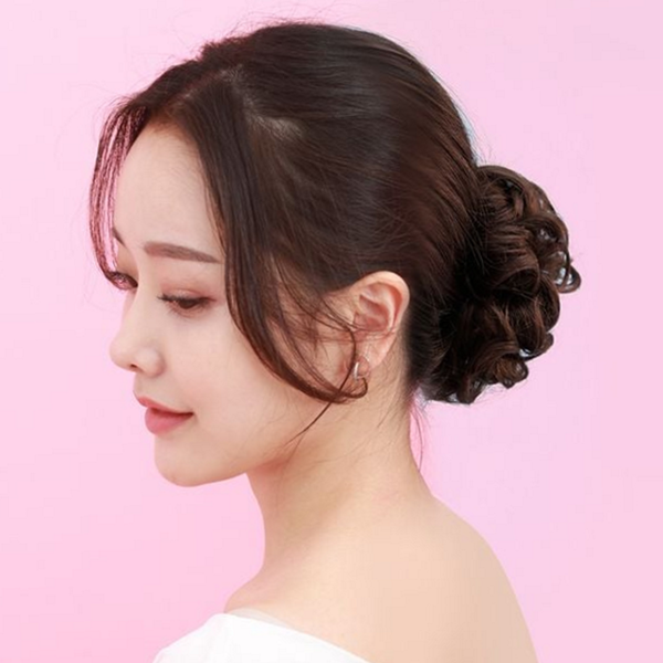 고퀄리티 똥머리 가발 업스타일 곱창 가발 풍성한 헤어 - 메인 이미지
