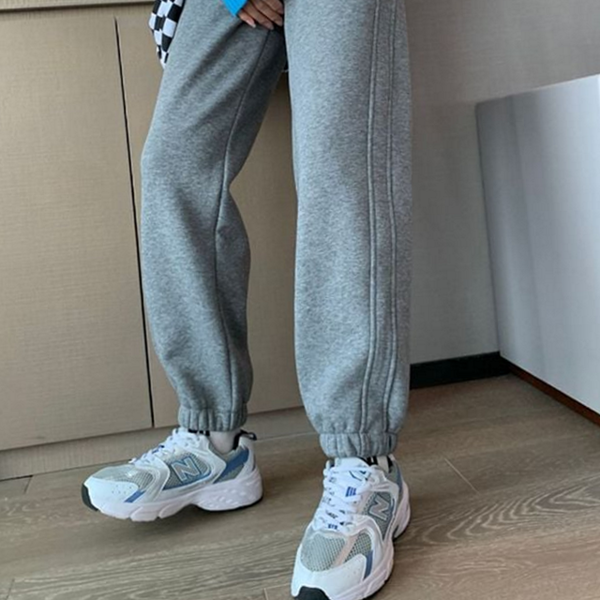 데일리 여성 기모 조거 팬츠 쫀쫀 여성 슬림핏 기모 - 메인 이미지
