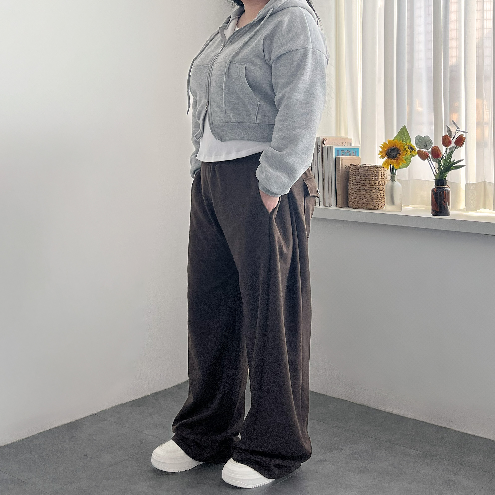 1+1 핀턱와이드팬츠 키작녀바지 - 상세 이미지 3