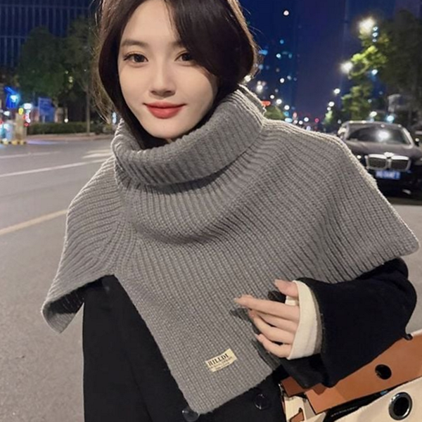 레이어드 니트 넥 워머 터틀넥 숄더 넥 워머 데일리 - 상품 이미지