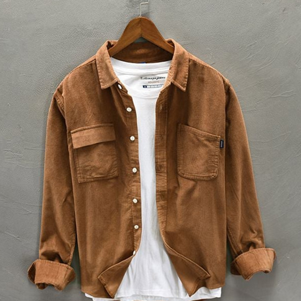 루즈핏 남성 코듀로이 셔츠 데일리 골덴 셔츠 베이직 - 상품 이미지