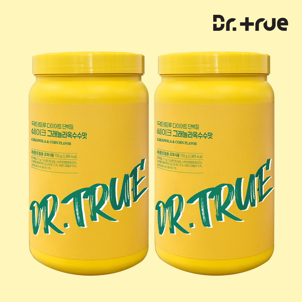 닥터트루 다이어트 식사대용 산양유 초유 단백질 쉐이크 보충제 그래놀라옥수수맛, 750g, 2개 - 상품 이미지