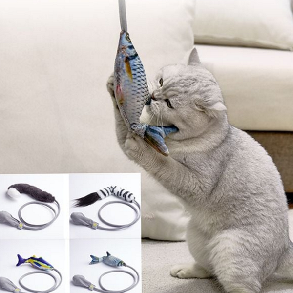 움직이는 고양이 장난감 자동 고양이 물고기 장난감 놀이 기구 - 메인 이미지