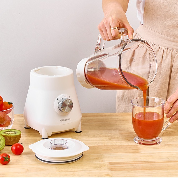 초고속 파워 유리 믹서기 블렌더 화이트 1.5L 다용도 이유식 과일쥬스 얼음 가정용