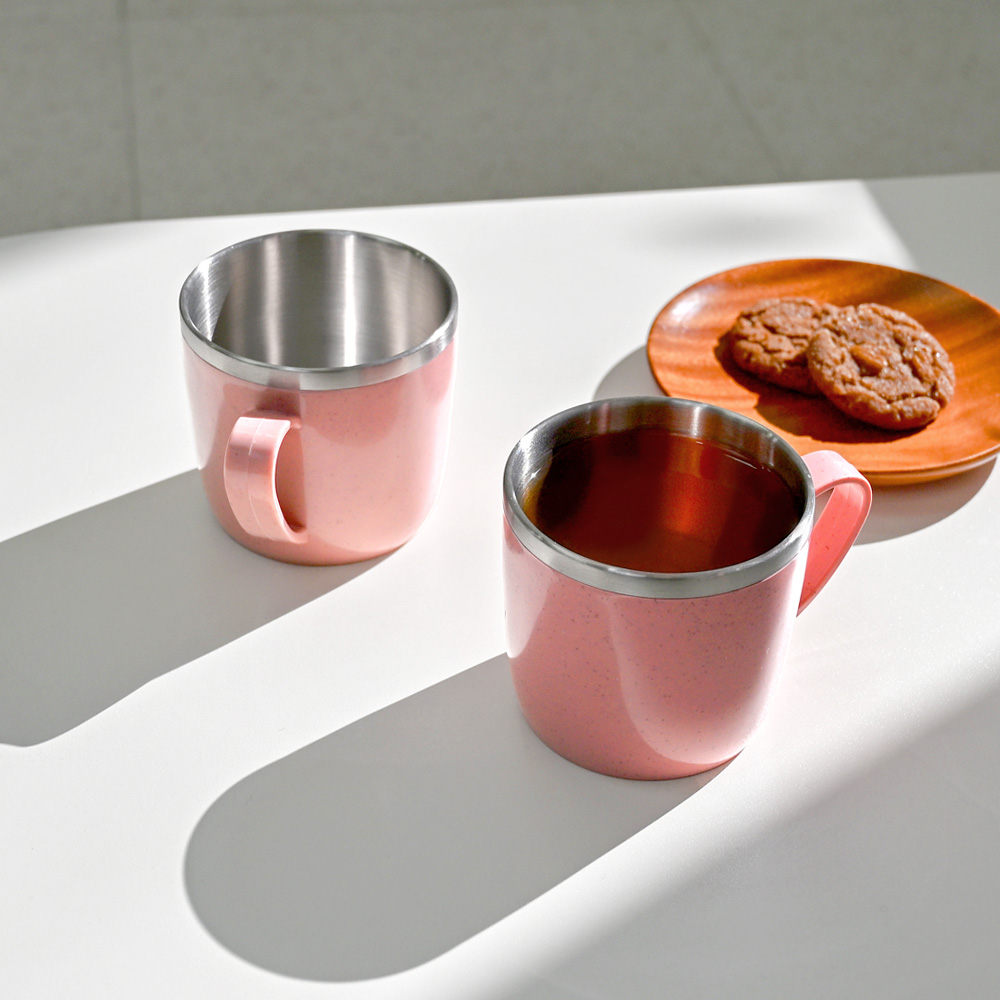 키친유 손잡이 컬러 머그 200ml 스텐컵 어린이 물컵 스테인레스 양치컵 핑크 - 상세 이미지 5