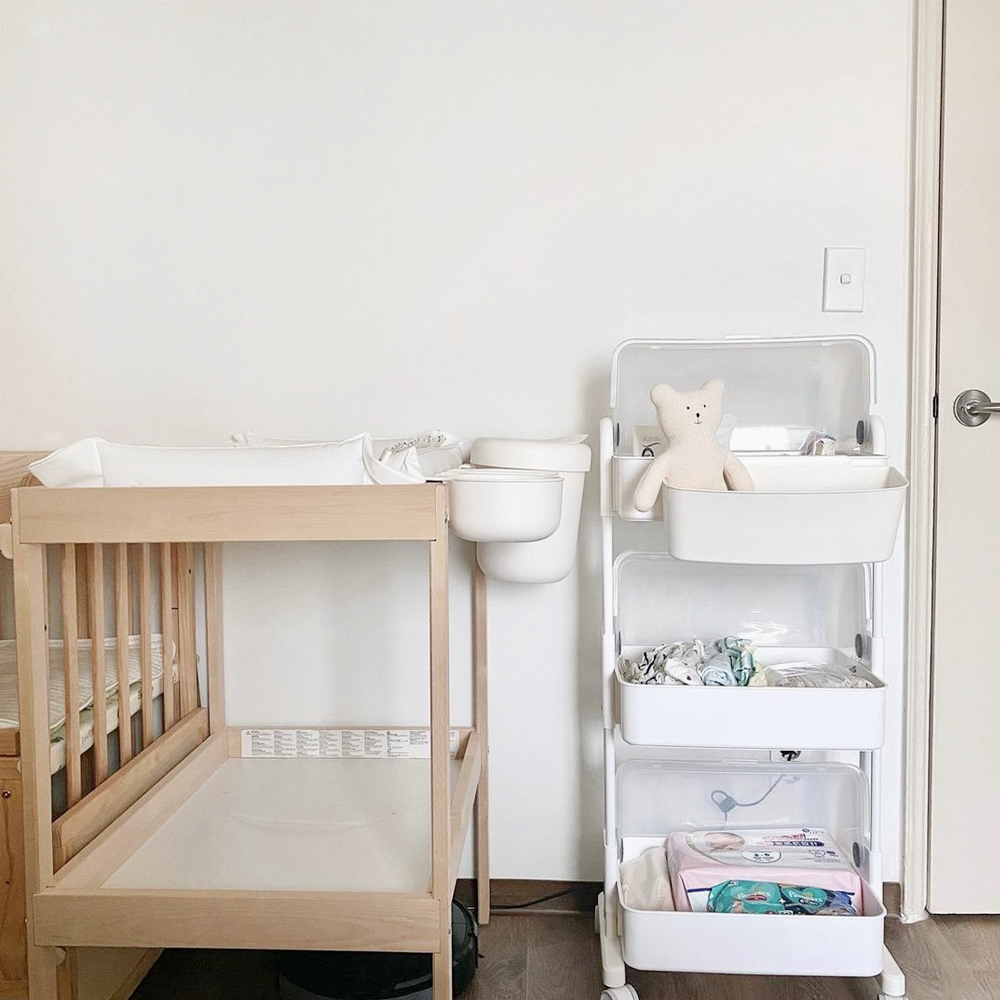 뉴코코맘 아기트롤리 기저귀정리함 이동식 트롤리 보관함 캡형 3단