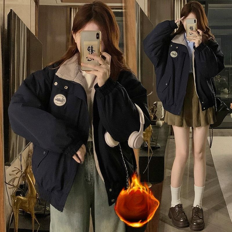 여성용 겨울 양털 자켓 뽀글이 양털점퍼 캐주얼 스타일 플리스 안감 포근한 착용감 아우터 슬리밍 효과 느슨한 핏으로 편안한 스타일링 - 상세 이미지 2