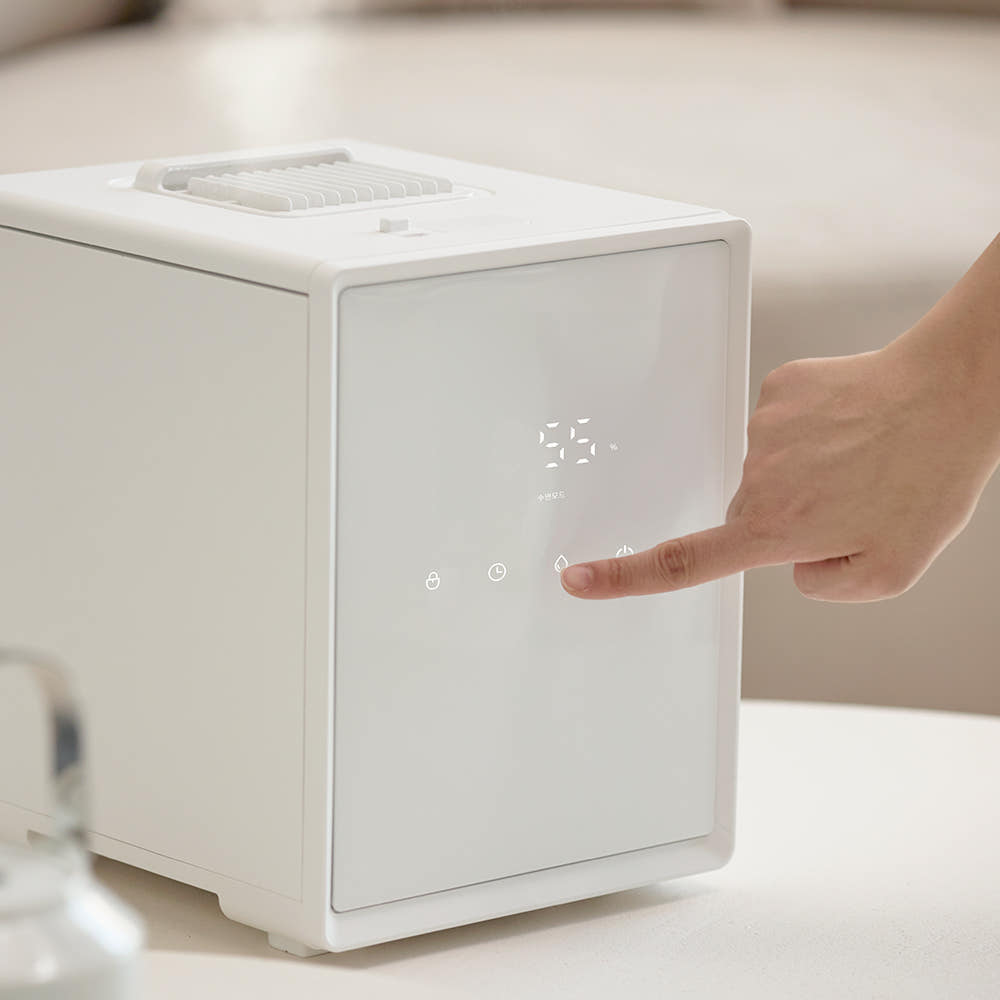 다룸 퓨어 가열식 가습기 3L 대용량 올 스텐 신생아 아기 미니 통세척 가습기 전면 이미지