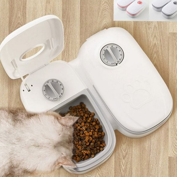 타이머 반려동물 자동 급식기 고양이 강아지 자동 급식기 2구