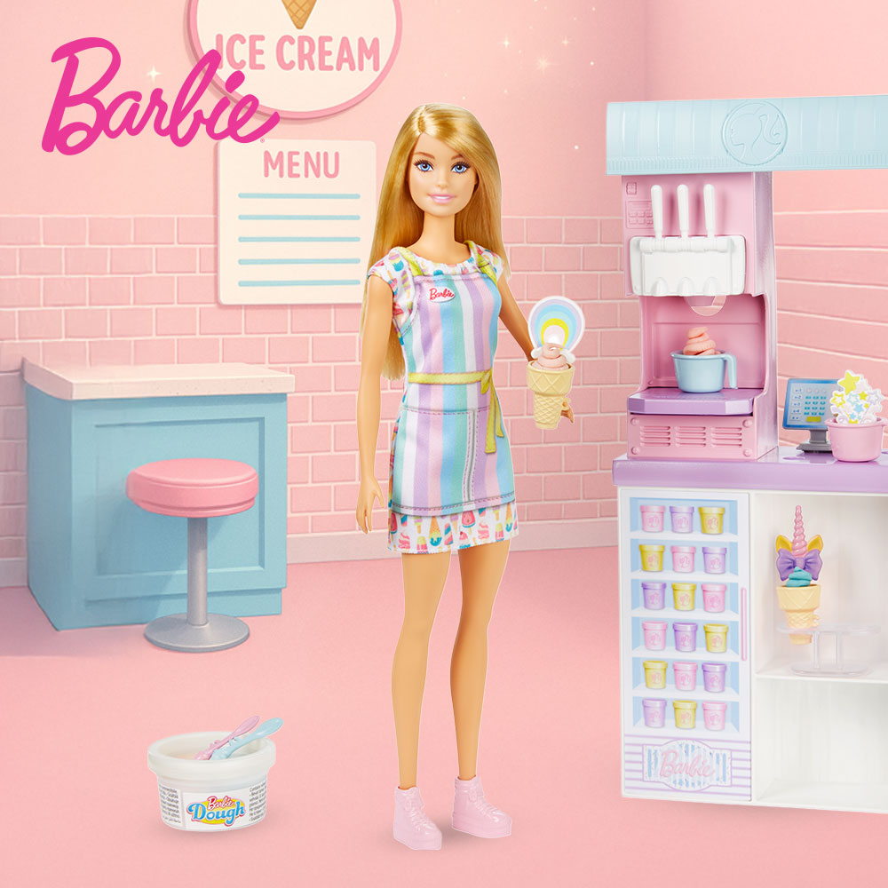 [BARBIE] 바비 커리어 아이스크림 가게 플레이세트 역할놀이 여아선물 직업체험 패션인형 카페놀이 - 상세 이미지 2