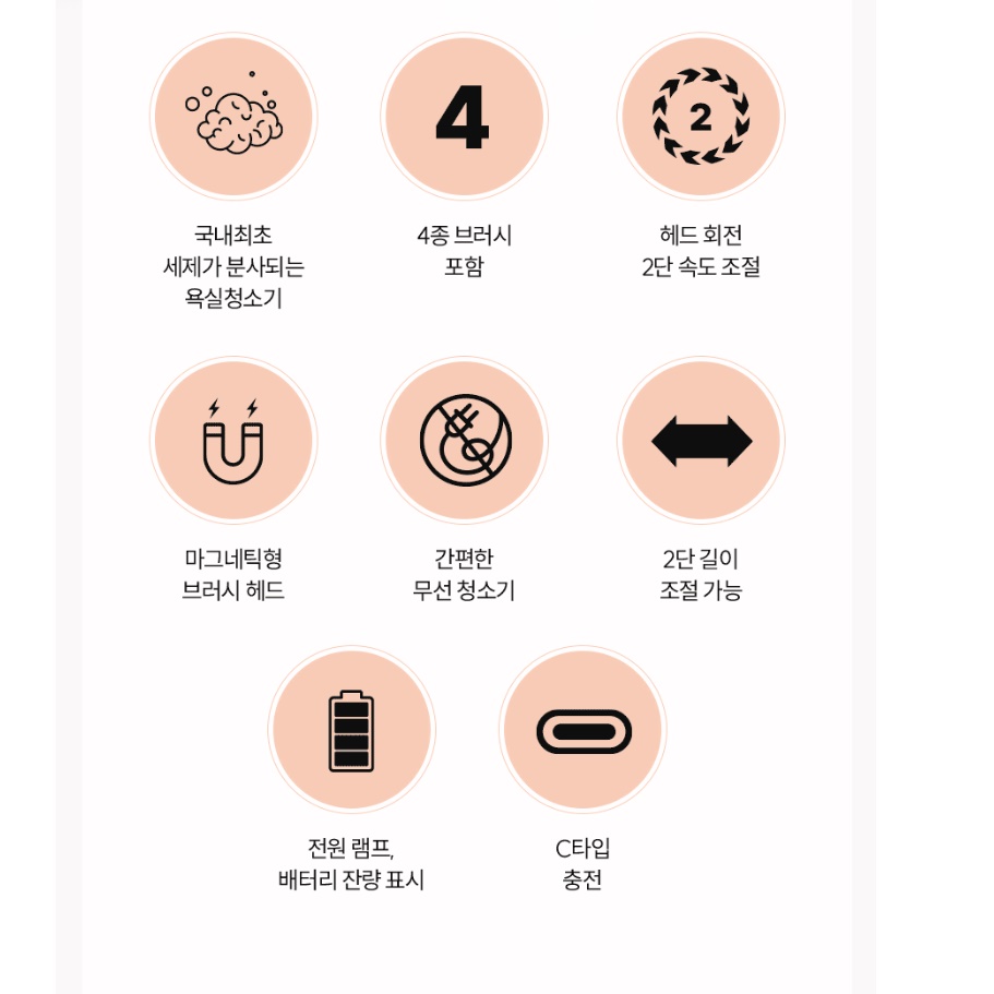 자동 화장실청소기 욕실전동청소기 욕조 전동브러쉬청소기 - 상세 이미지 3