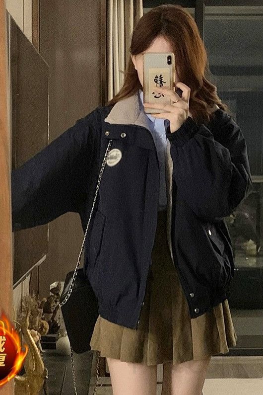 여성용 겨울 양털 자켓 뽀글이 양털점퍼 캐주얼 스타일 플리스 안감 포근한 착용감 아우터 슬리밍 효과 느슨한 핏으로 편안한 스타일링 이미지 6