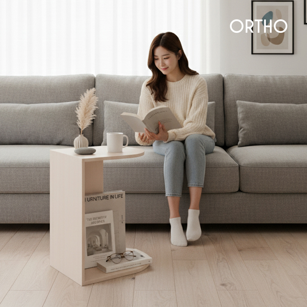 올쏘 진저 베일리 1단 원목 침대 협탁 거실 사이드 테이블 브라운 이미지 7