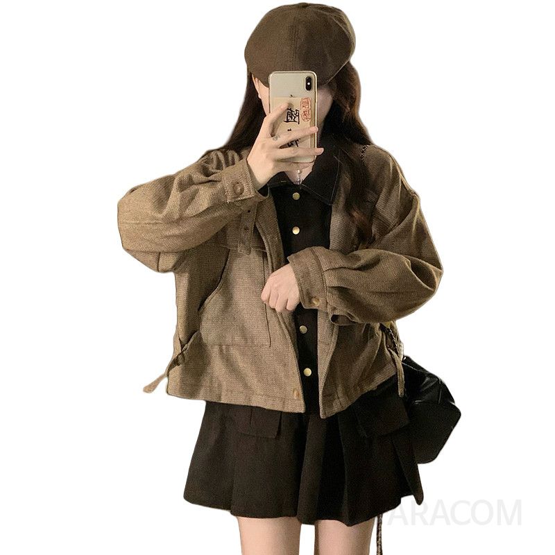 여성 빅사이즈 따뜻한 누빔 패딩 카라 자켓 플리츠 미니 스커트 투피스 셋업 코디 겨울 하객룩 오피스룩 - 상세 이미지 5