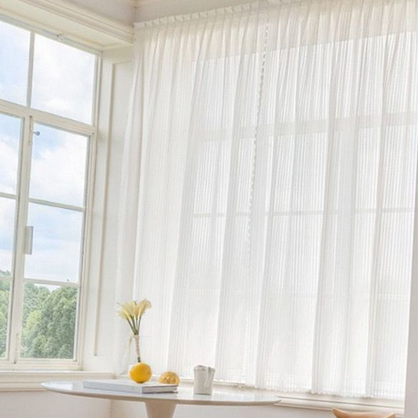 무타공 쉬폰 커튼 인테리어 레이스 커튼 거실 셀프