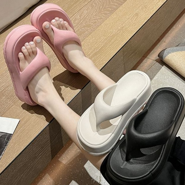플랫폼 여성 쪼리 슬리퍼 마카롱 여성 여름 쪼리 키높이 - 상품 이미지