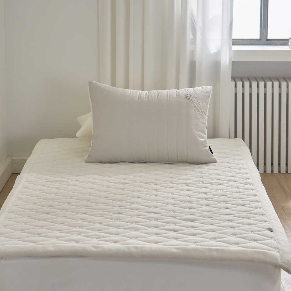 양털극세사 로얄홈 겨울 극세사패드 뽀그리 고정밴드 SS 침대패드