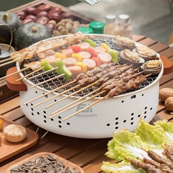 휴대용 캠핑 바베큐 그릴 접이식 캠핑 그릴 숯불 꼬치