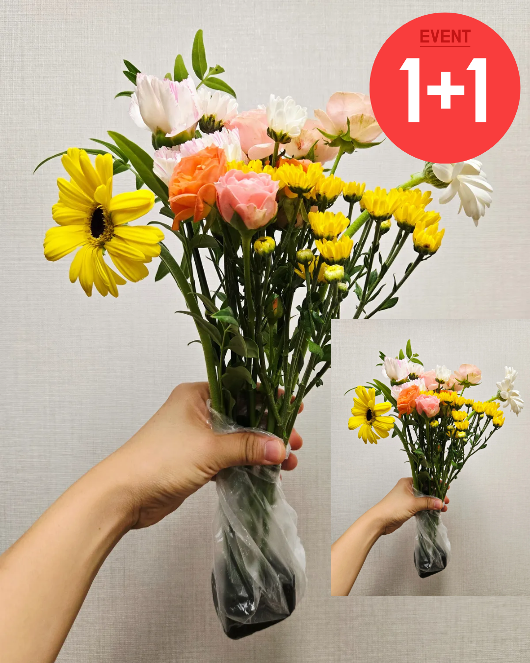 단루아 꽃다발 소형 1+1 꽃배달 생화 꽃배달 기념일 생일 - 상세 이미지 3