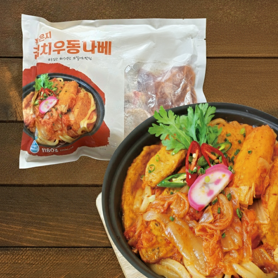 얼큰한 묵은지 김치 우동나베 1180g 오뎅 전골 - 상품 이미지