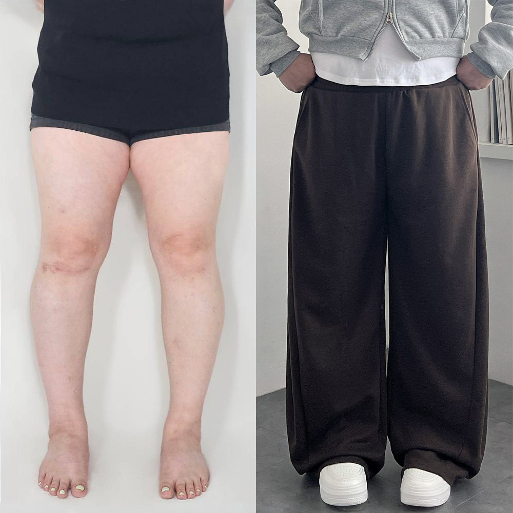 1+1 핀턱와이드팬츠 키작녀바지 - 상품 이미지