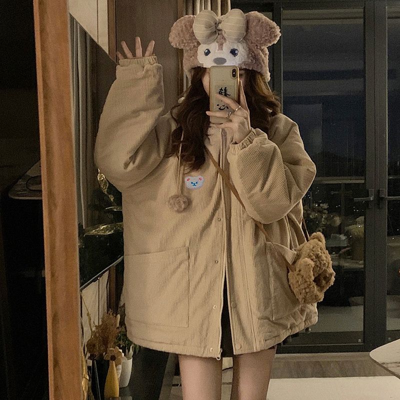 여성 겨울 후드 코튼 패딩 재킷 두꺼운 퀼팅 스타일 캐주얼한 착용감 따뜻한 아우터 패딩코트 - 상세 이미지 2