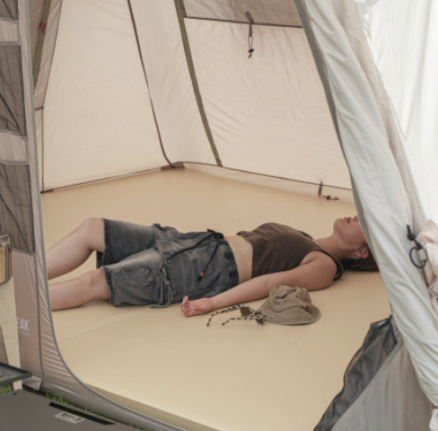 에어박스 캠핑 에어매트 경량 자충 더블 침대 매트리스 CPU 에어로네스트 트윈 (200x145), 10cm, 베이지+카키