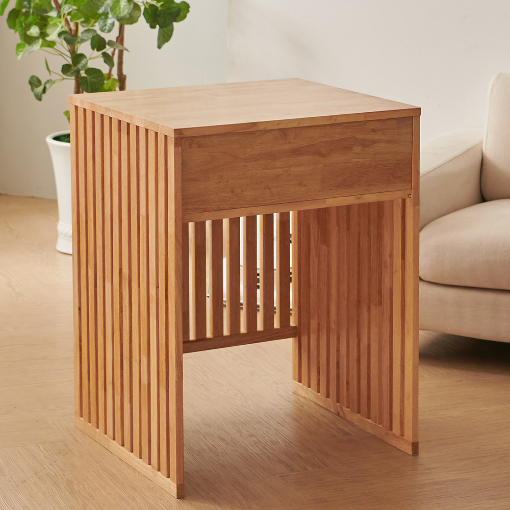 원목 로봇청소기장 청소기보관함 청소도구정리 500x500x600 mm, 1단, 브라운