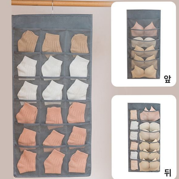 걸이식 행잉 수납함 포켓형 옷장 정리함 문걸이 - 상품 이미지