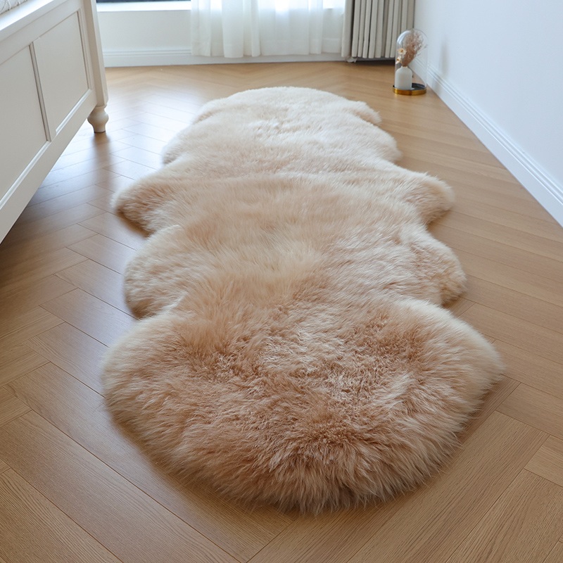 양모 러그 인테리어 따뜻한 겨울 카페트 북유럽 침실 양털 카펫 인조 워셔블 짙은 회색 50x80cm - 상세 이미지 2