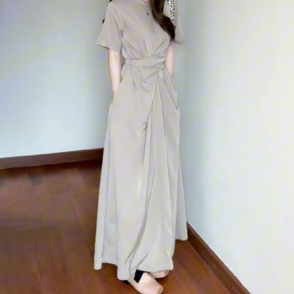 루즈핏 여성 롱 원피스 캐주얼 롱 원피스 스트랩 데일리 - 상품 이미지