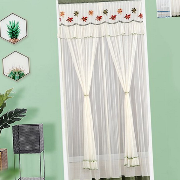화사한 레이스 문 가리개 커튼 자수문 레이스 주방